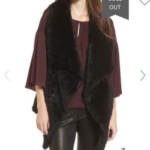 Love Token Long Drape Genuine Rabbit Fur Vest